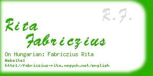 rita fabriczius business card